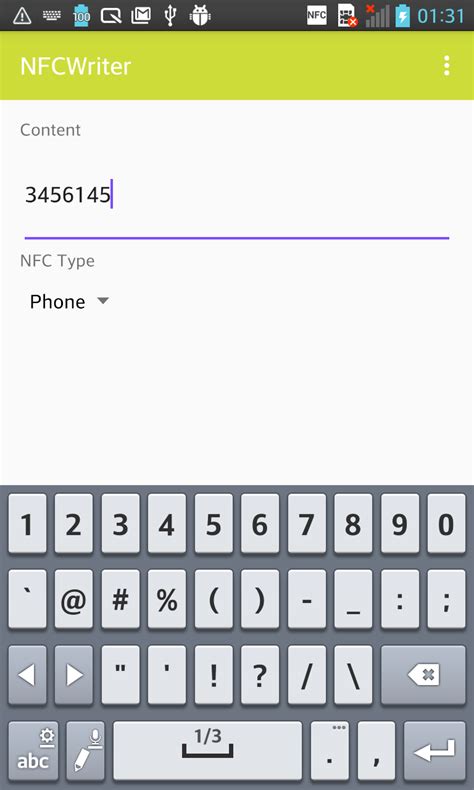 write data to nfc tag android|Android shake for nfc example.